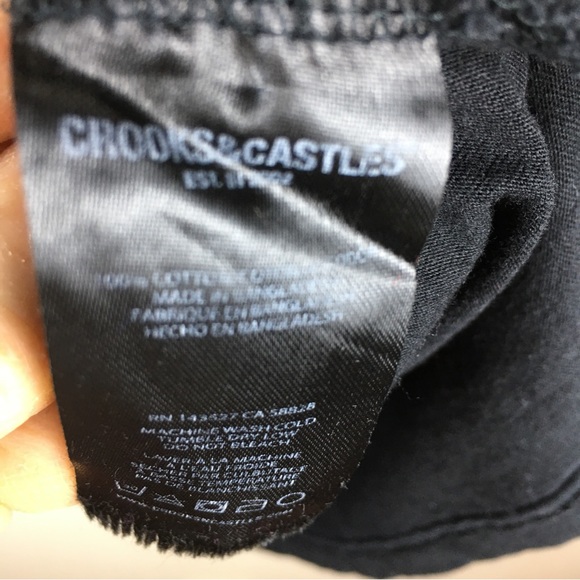 Crooks & Castles Streetwear Short Sleeve Black T-Shirt Red White Graphic Sz 3XL - Picture 11 of 12